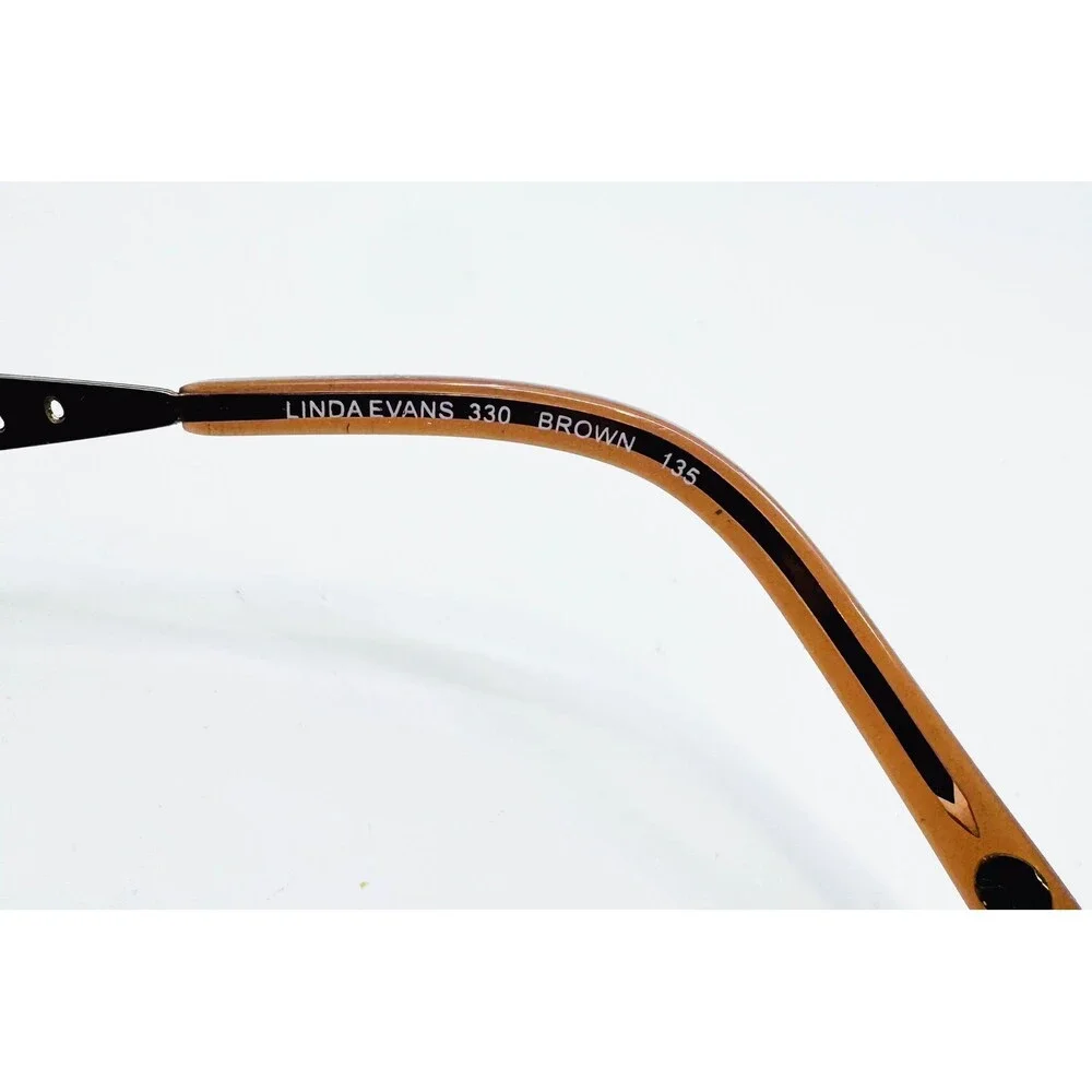 Linda Evans 330 Eyeglasses Frames Women Brown Filigree Scroll 51-17-135